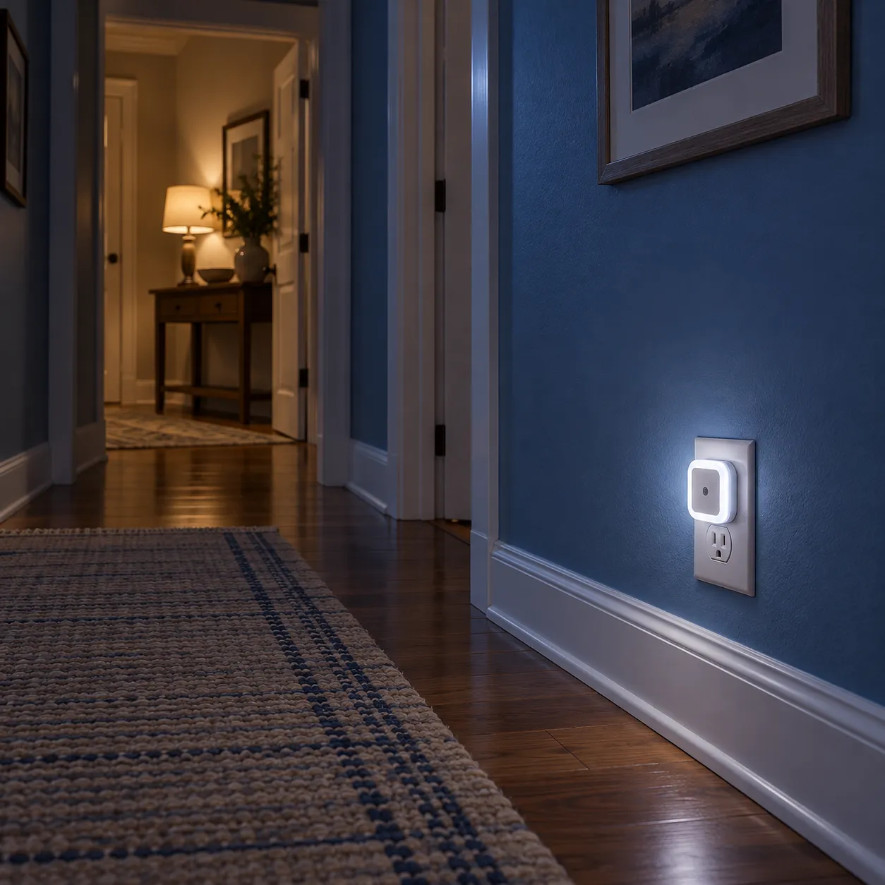 Camden Plug Nightlight; White US Plug; use view