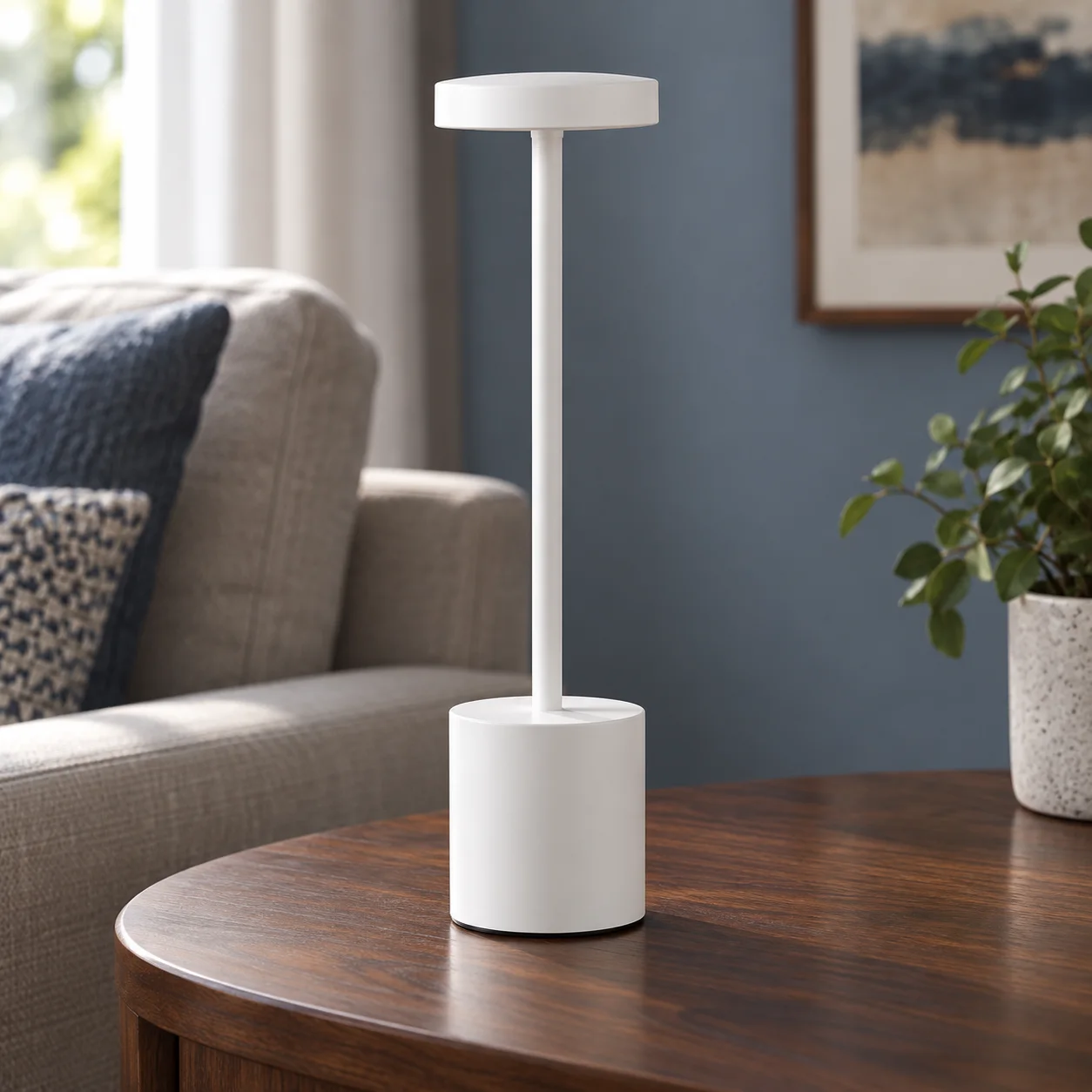 Ellis Cordless Lamp in White : complete lamp