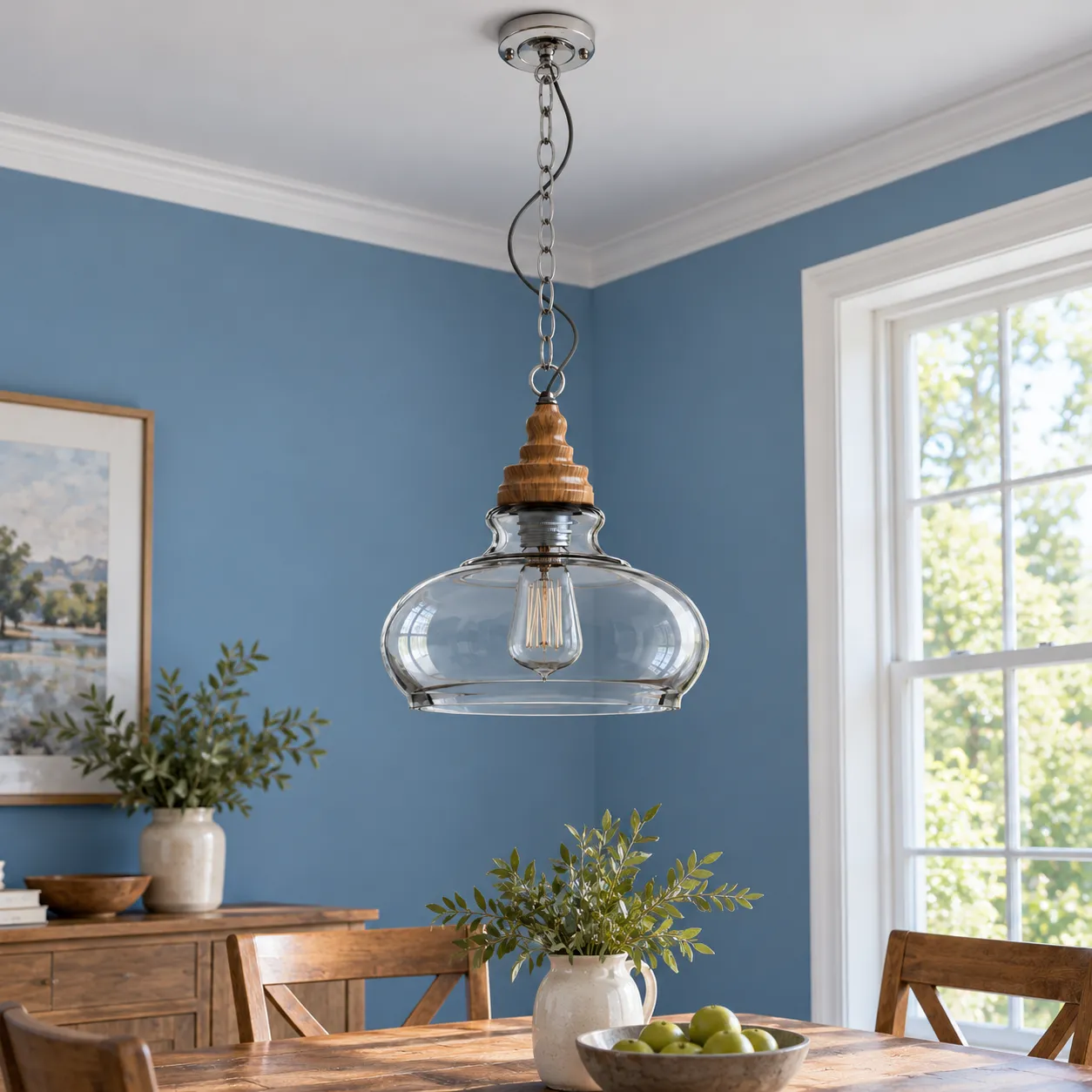 Otto Glass Pendant; Dome; alternate view