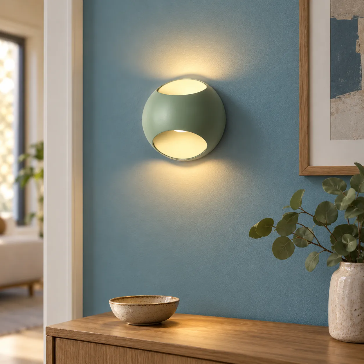 Patience Round Wall Light — Green — lead