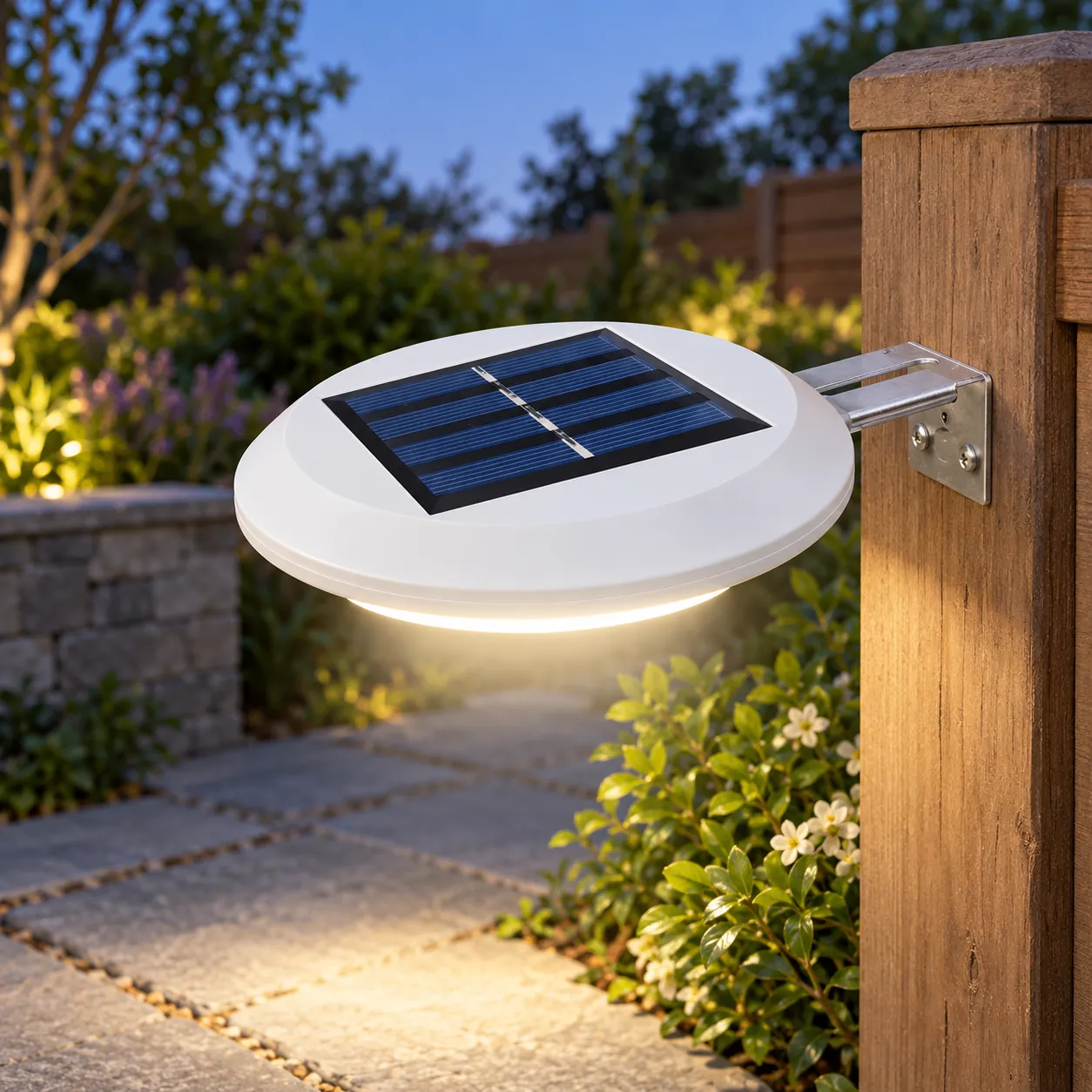 Denzil Solar Fence Light; White; lead view