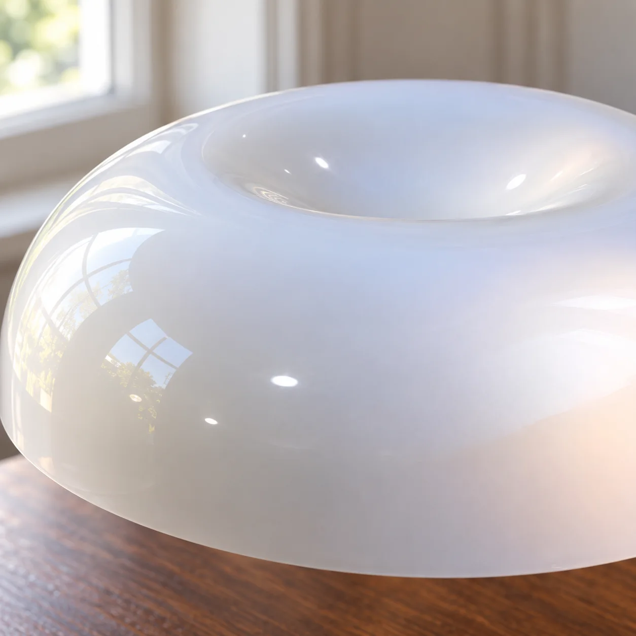 Felix Mushroom Lamp in White: construction detail
