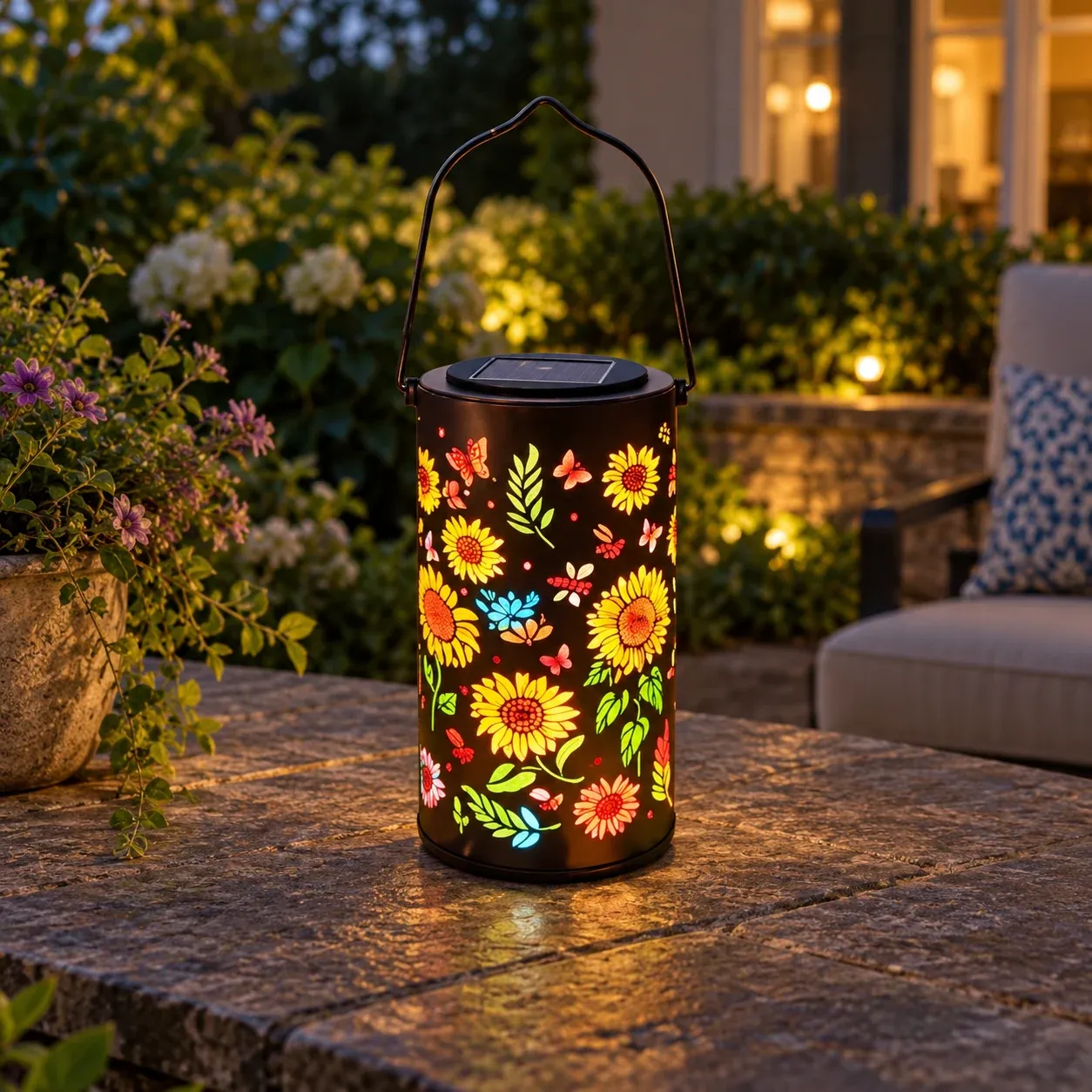 Henrietta Floral Lantern - Colorful sunflower - lead photograph