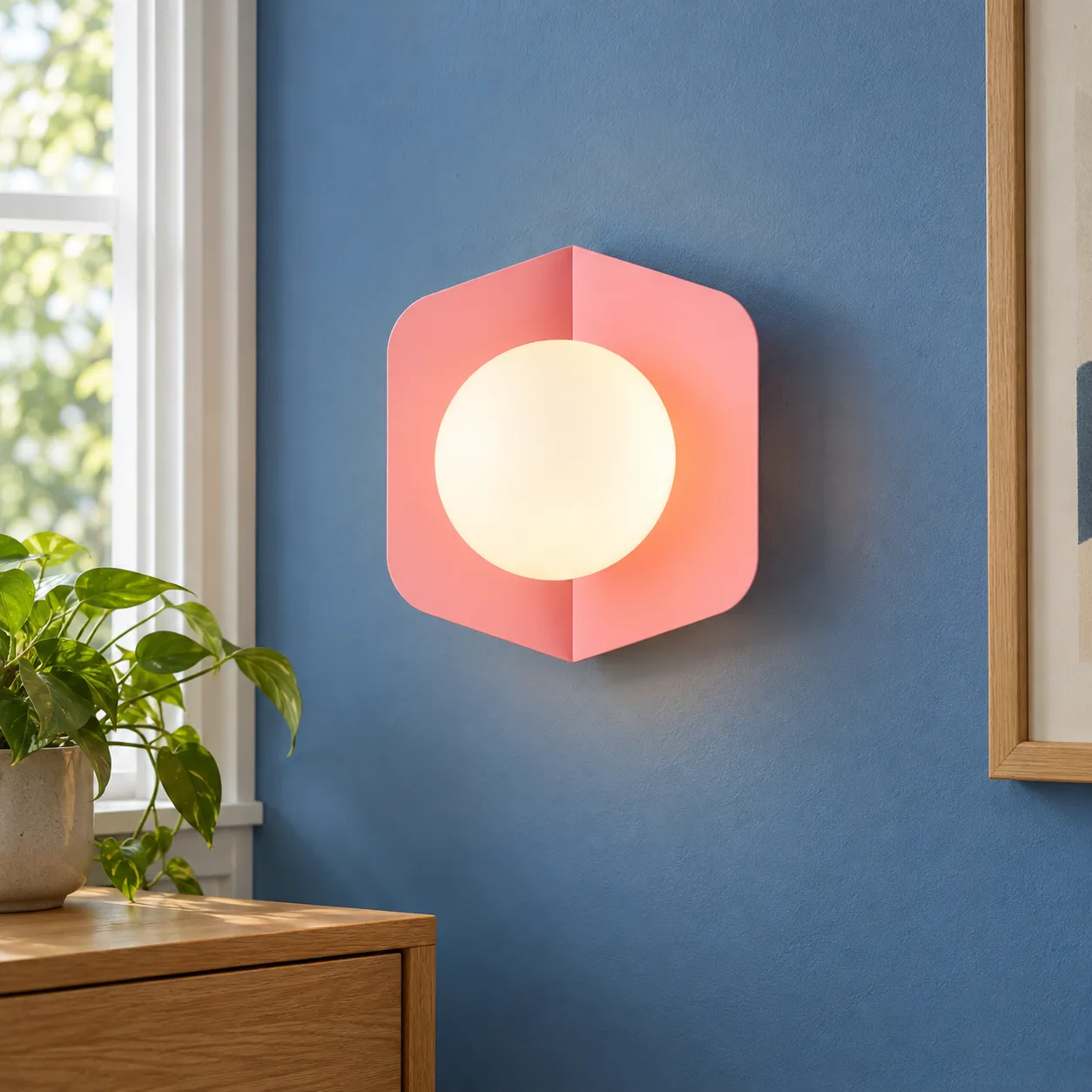 Flavia Globe Wall Light; Pink; lead view