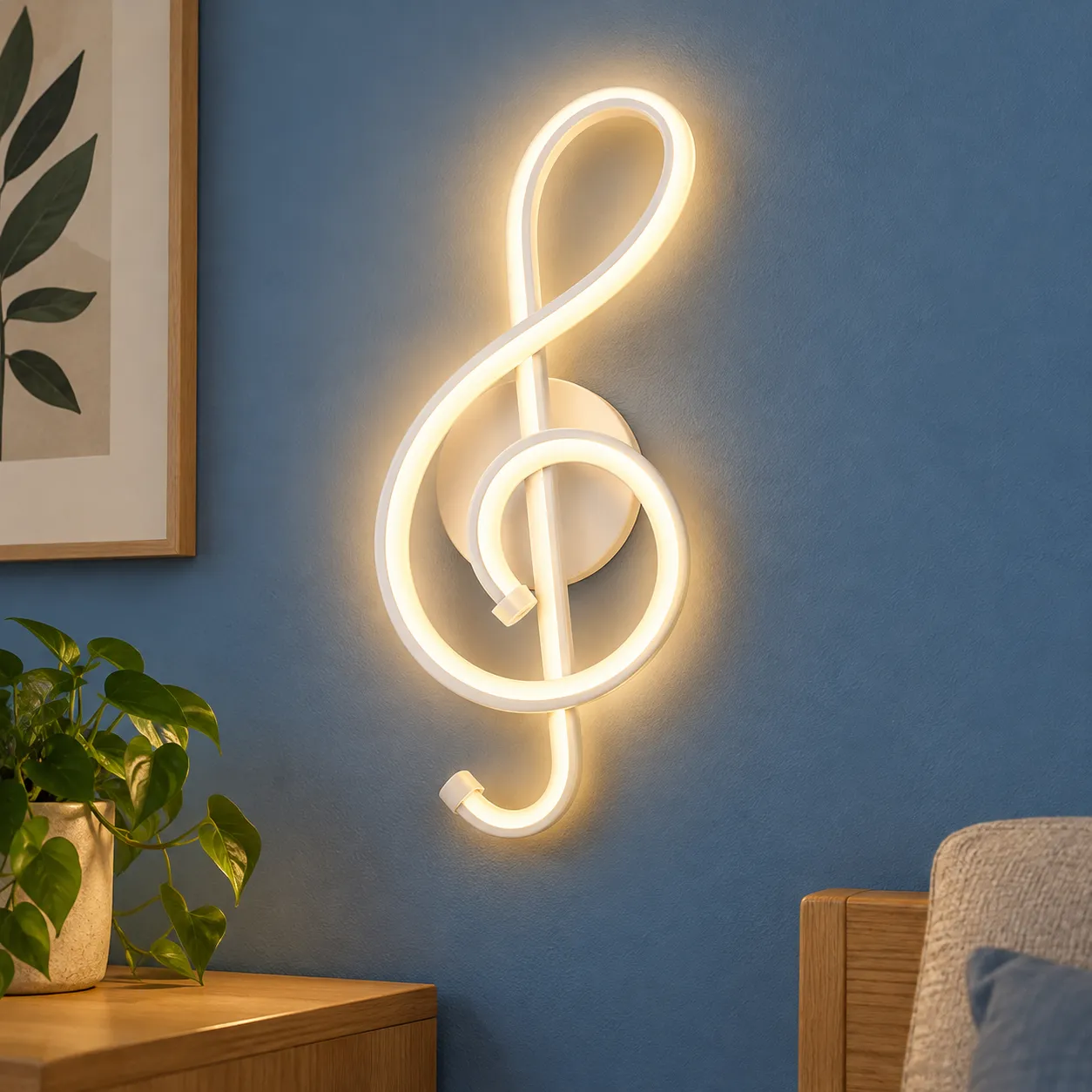 Alfred Note Wall Light; White Warm White; lead view