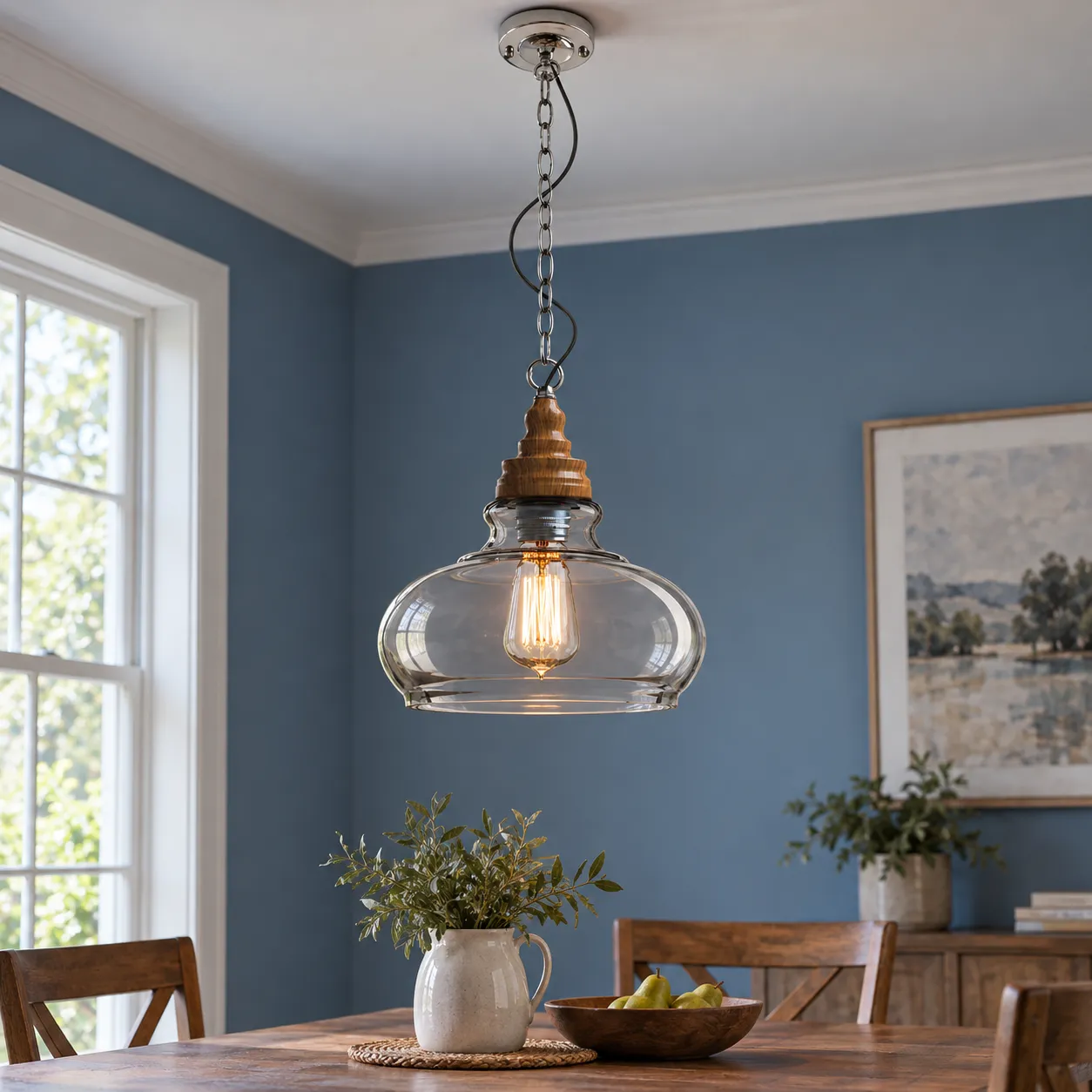 Otto Glass Pendant; Dome; lead view
