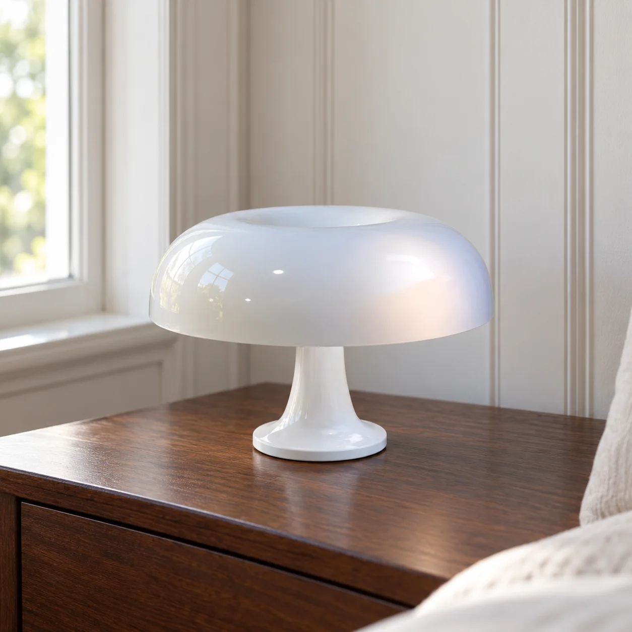 Felix Mushroom Lamp in White: product view
