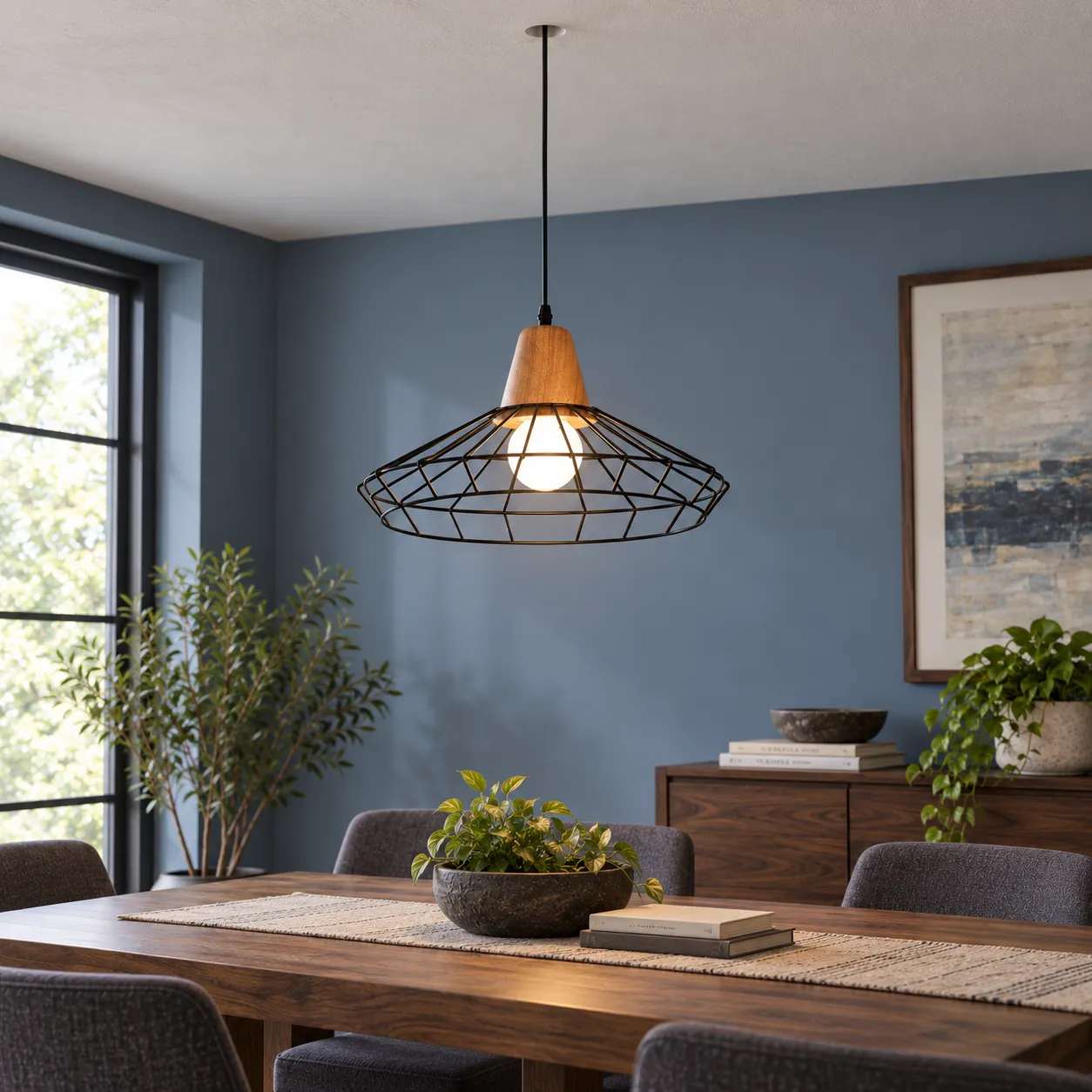 Georgina Cage Pendant Light — Wide Style; use view