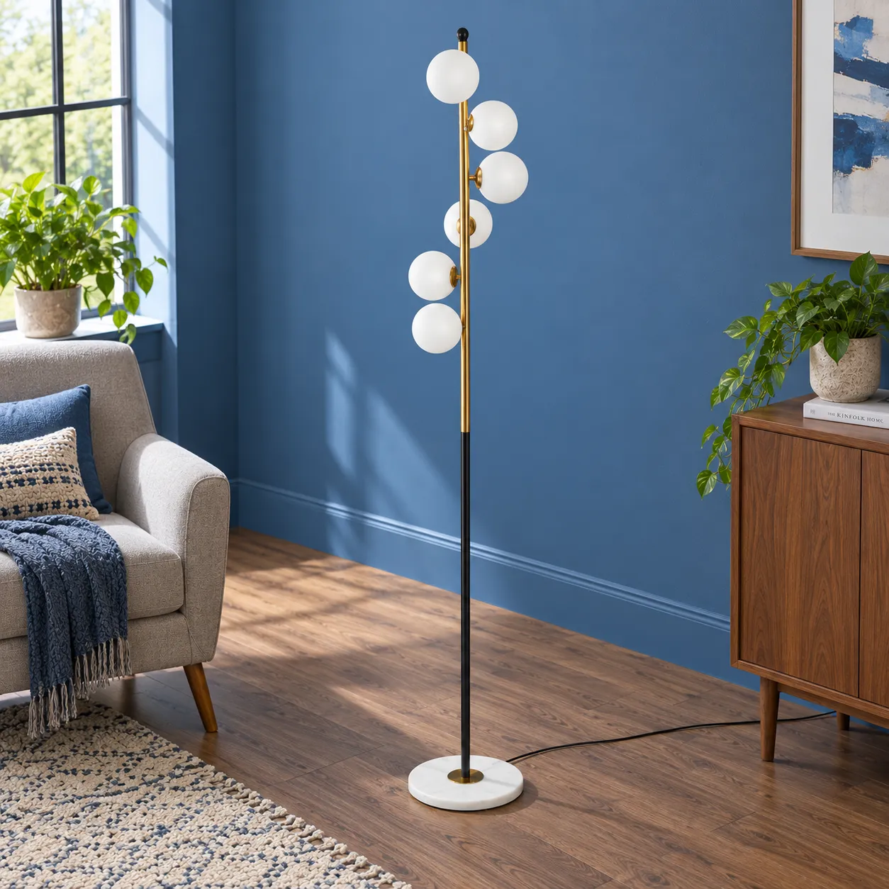 Vivian Globe Floor Lamp; Warm White; alternate view