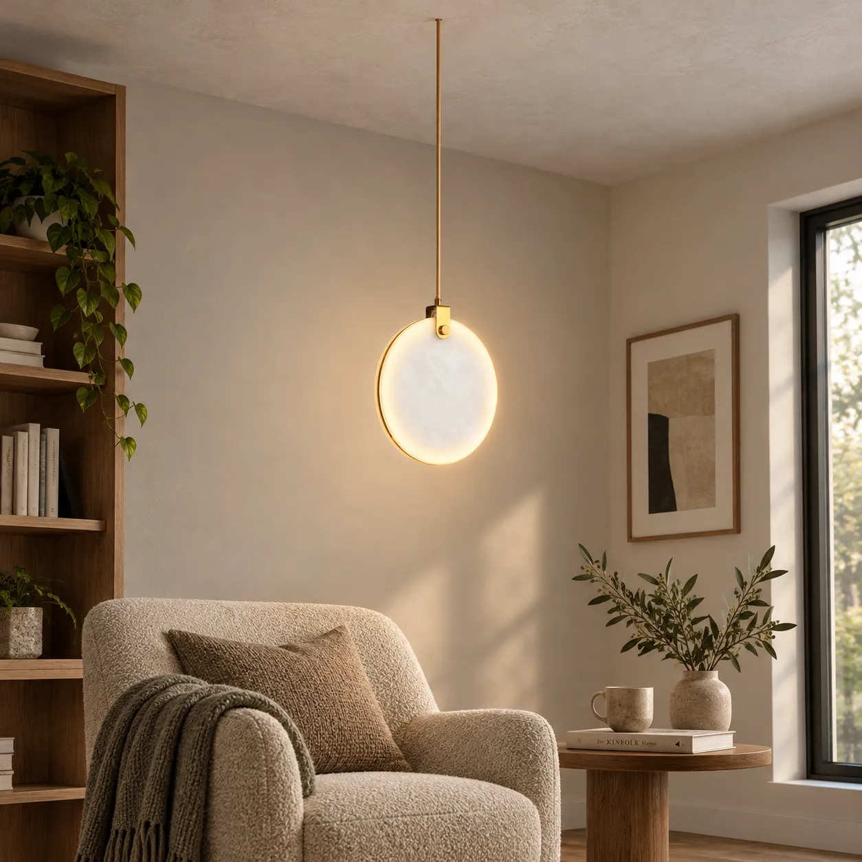Leander Disc Pendant Light; use view