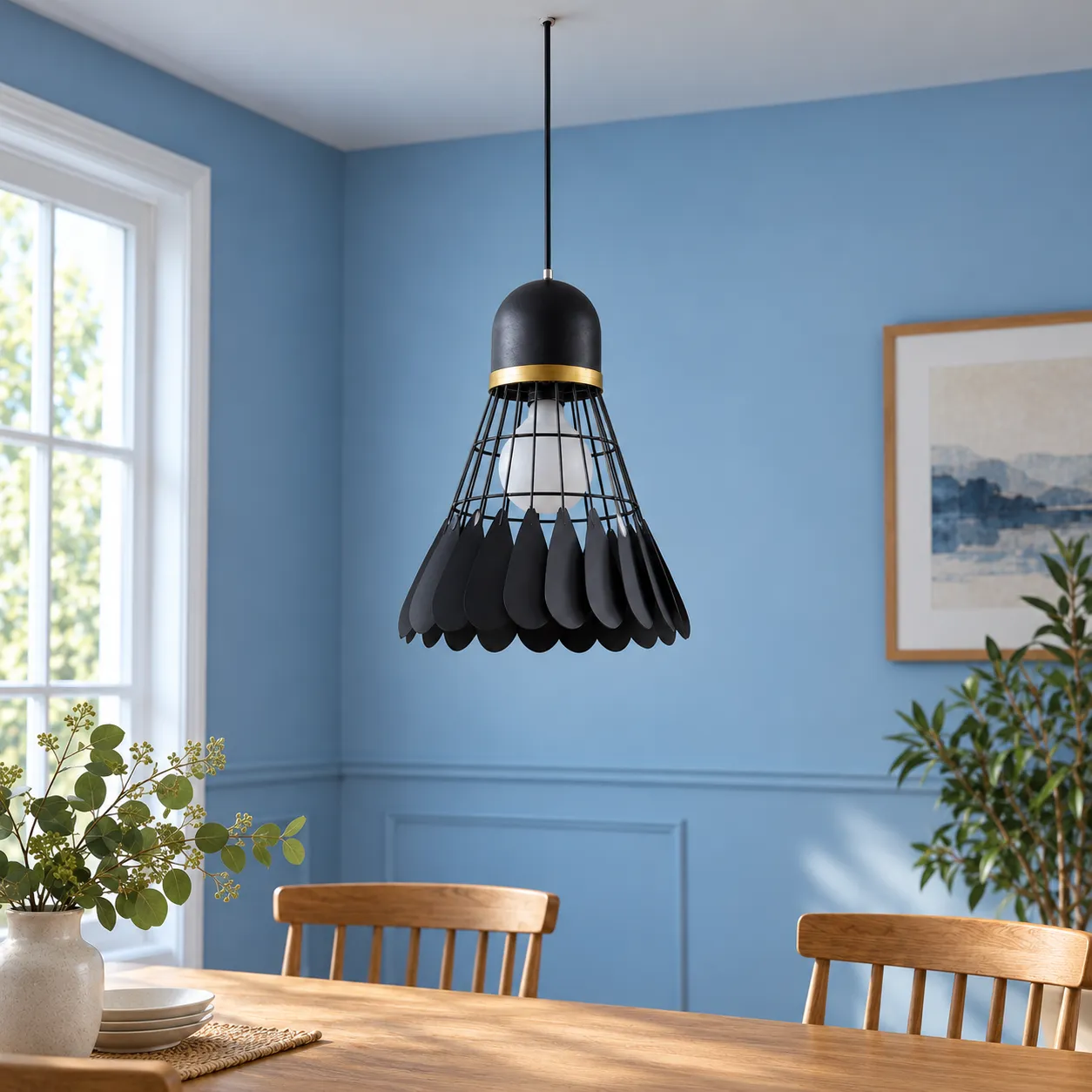 Edgar Slat Pendant — Black — Large 12 in — alternate