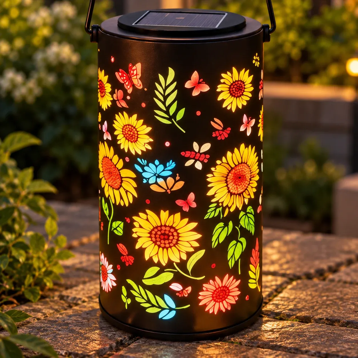 Henrietta Floral Lantern - Colorful sunflower - detail photograph
