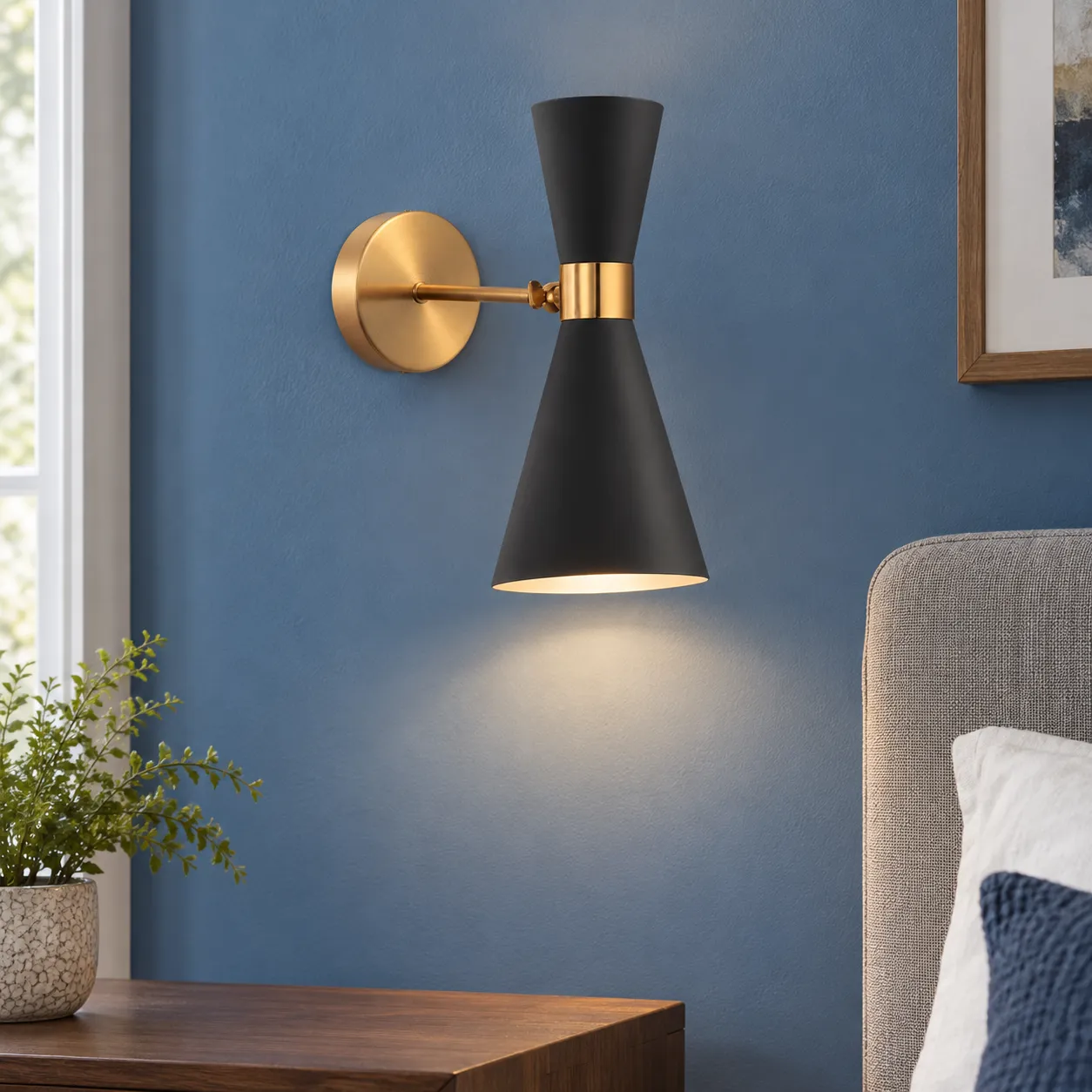 Saul Adjustable Wall Light; Black; lead view