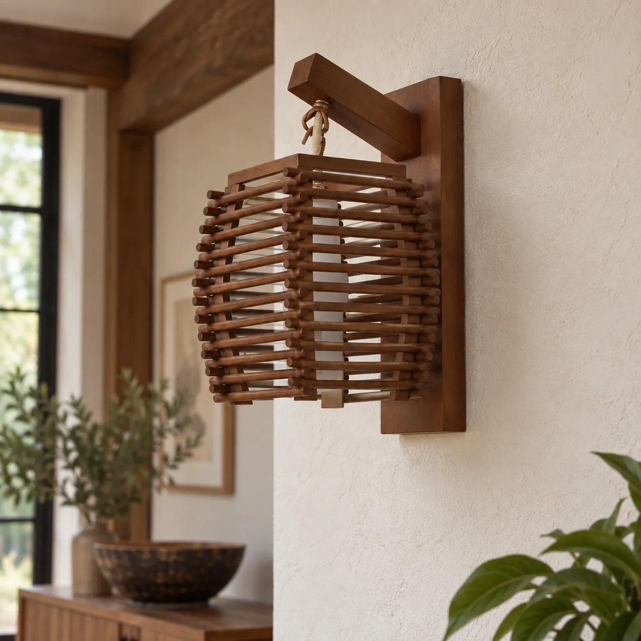 Delia Slatted Wall Lamp; alternate view