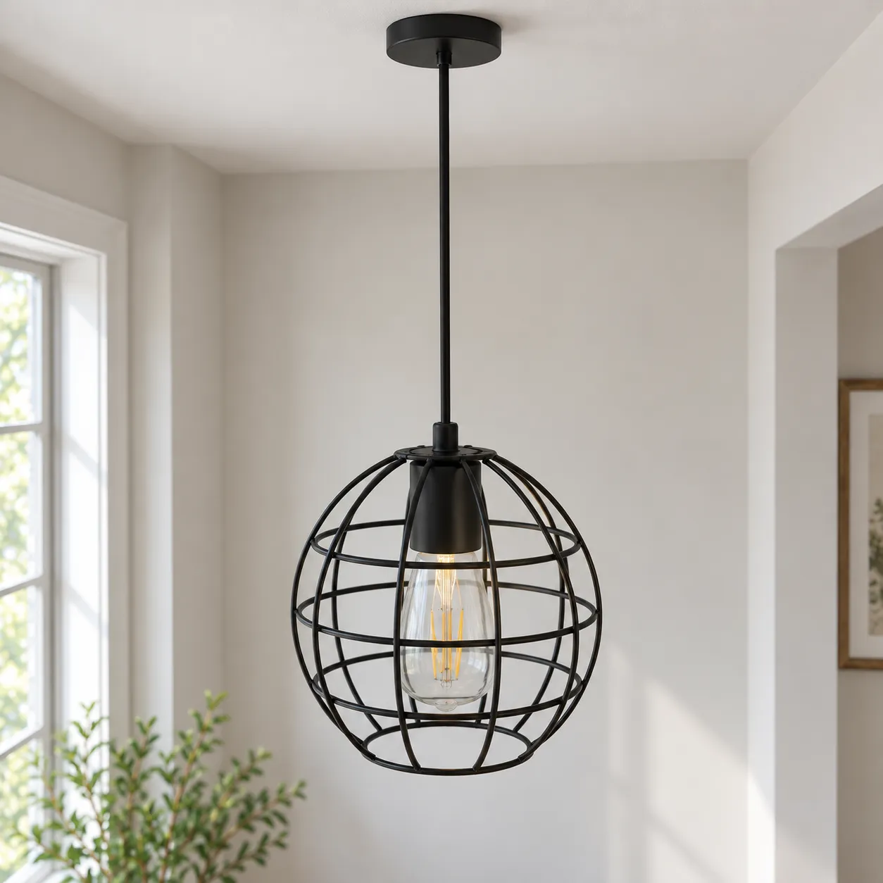 Hugh Cage Pendant Light; alternate view