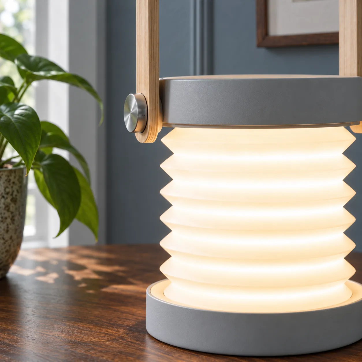 Celeste Lantern — Gray; detail view; styling props not included