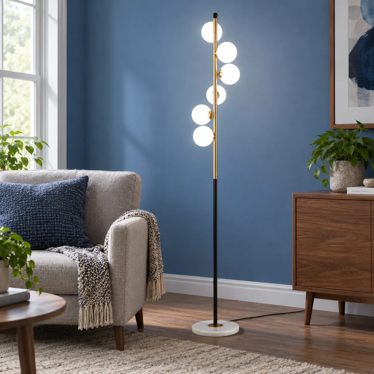 Vivian Globe Floor Lamp; Cool White; lead view