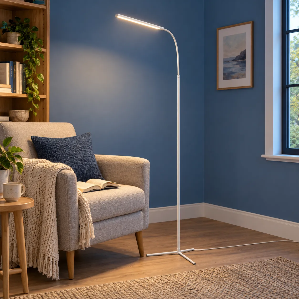 Elizabeth Arc Floor Lamp; White; lead view