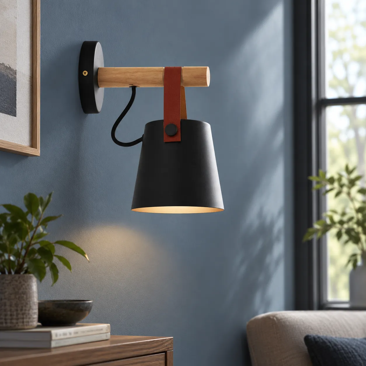 Alistair Wall Lamp — Black; alternate view; styling props not included
