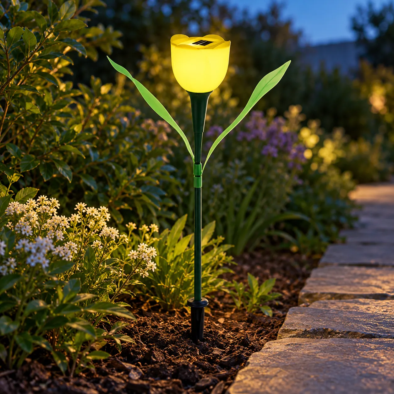 Leonard Tulip Garden Light — Yellow — lead