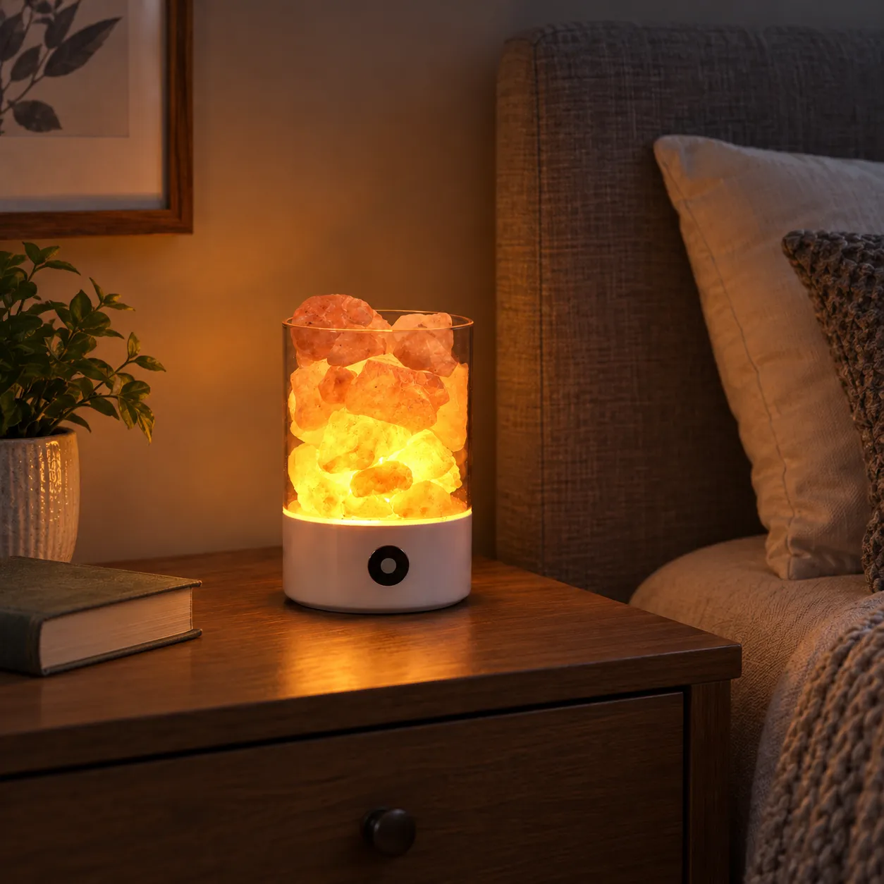 Sylvia Stone Glow Table Lamp; White; use view