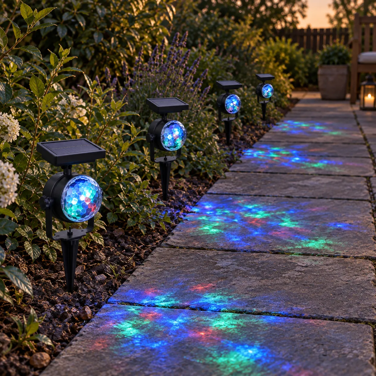 Wilfred Garden Projector; use view — shown with four separately purchased units