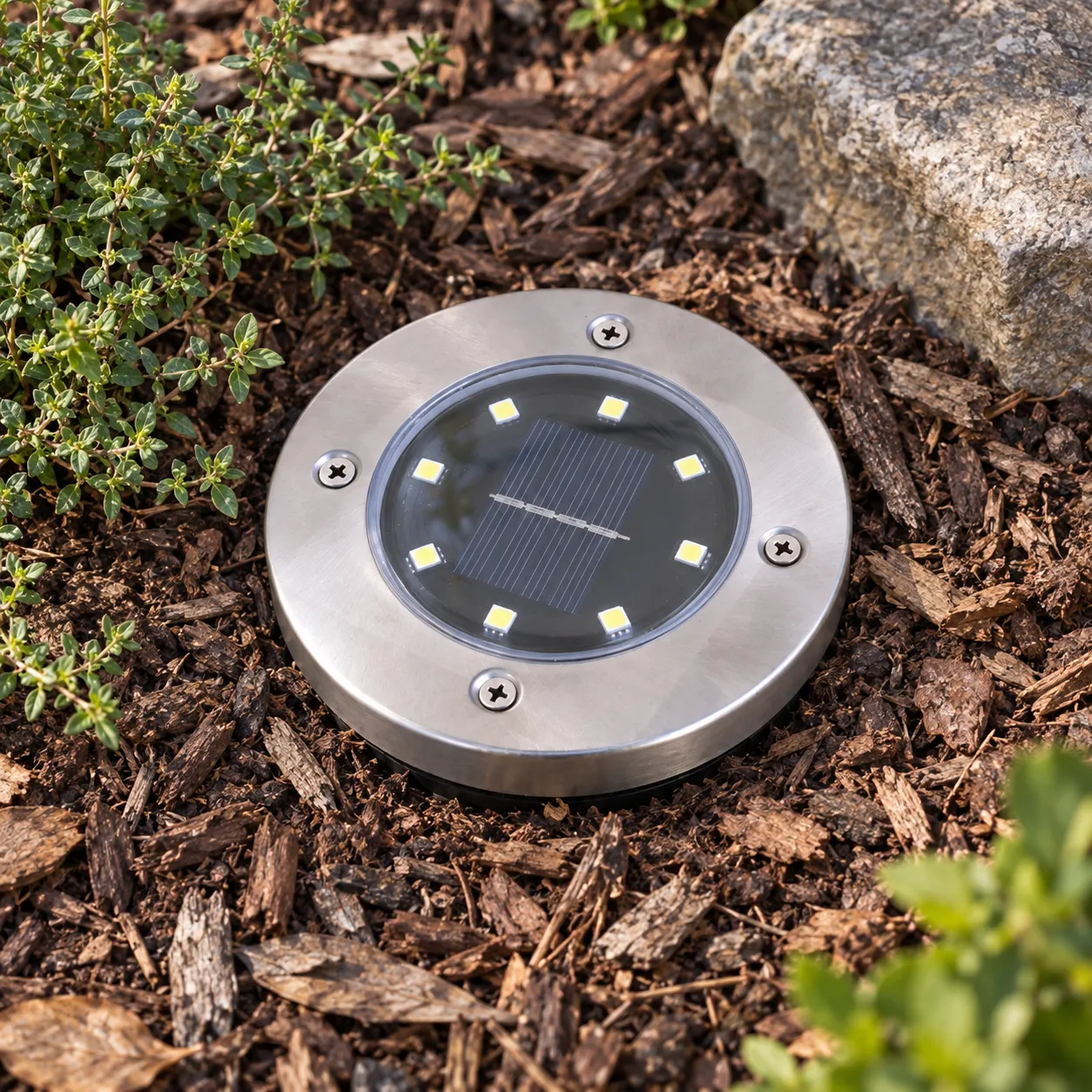 Crispin Flush Garden Lights; Cool White; alternate view