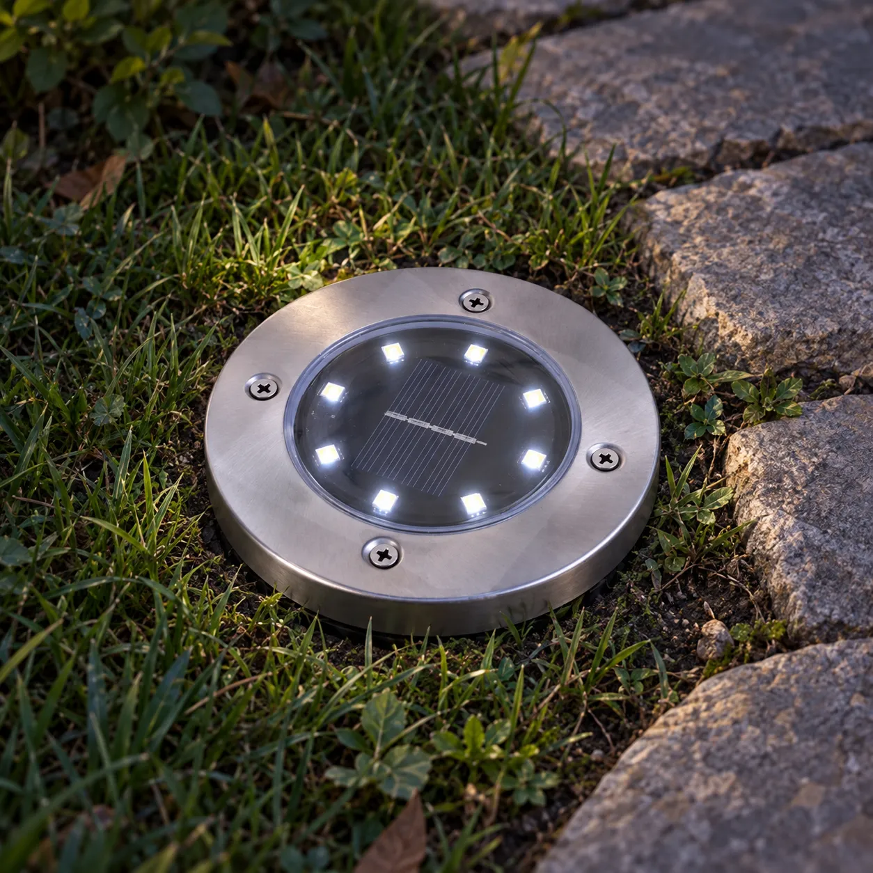 Crispin Flush Garden Lights; Cool White; lead view