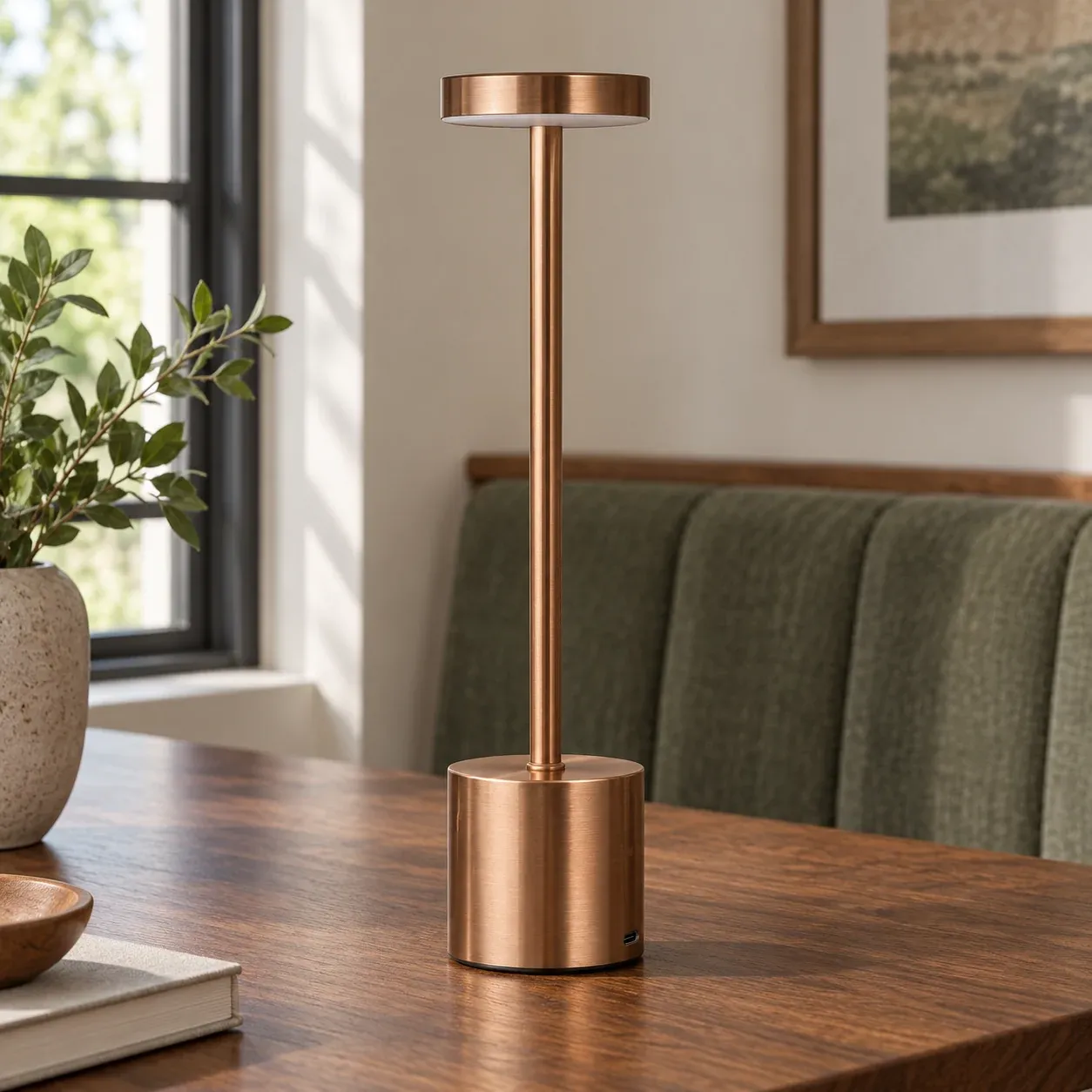 Neville Bar Table Lamp - Bronze, tall bar shade - complete item