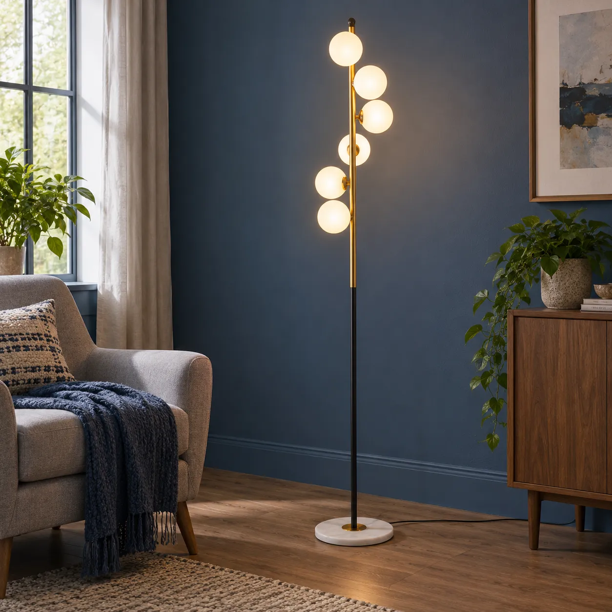 Vivian Globe Floor Lamp; Warm White; lead view