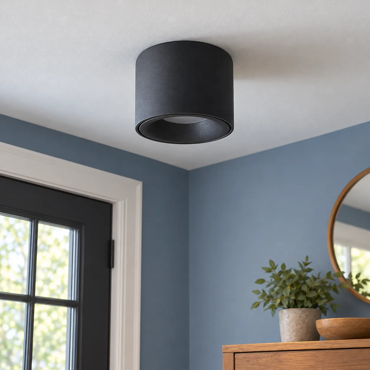 Martin Ceiling Downlight; Black Warm White; alternate view