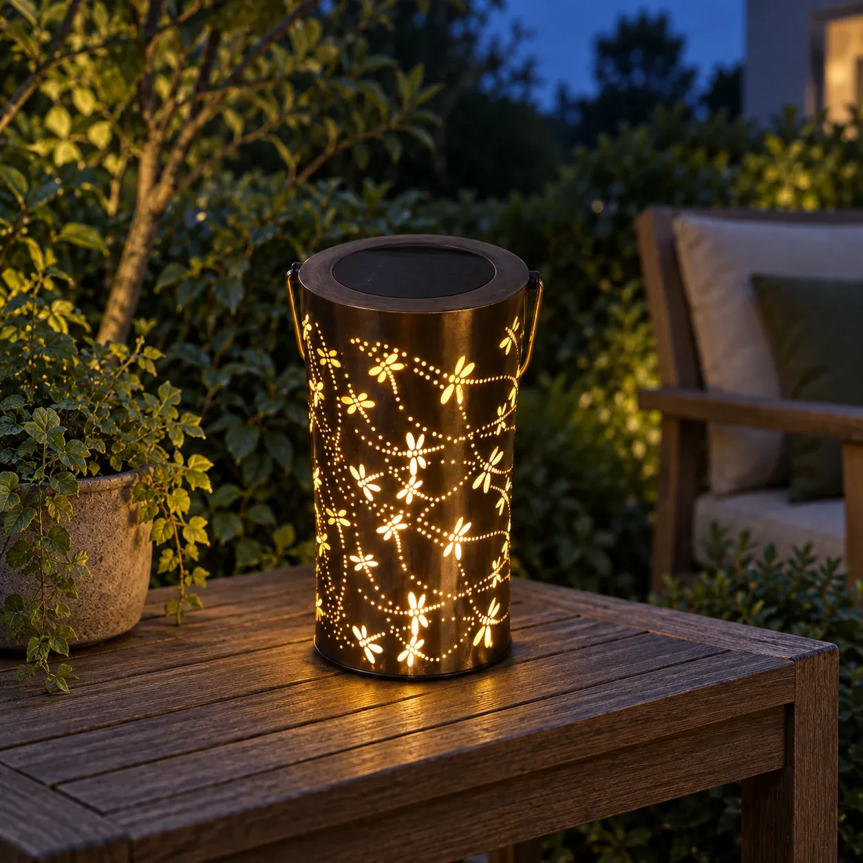 Elspeth Dragonfly Lantern - Dark bronze, large - use photograph