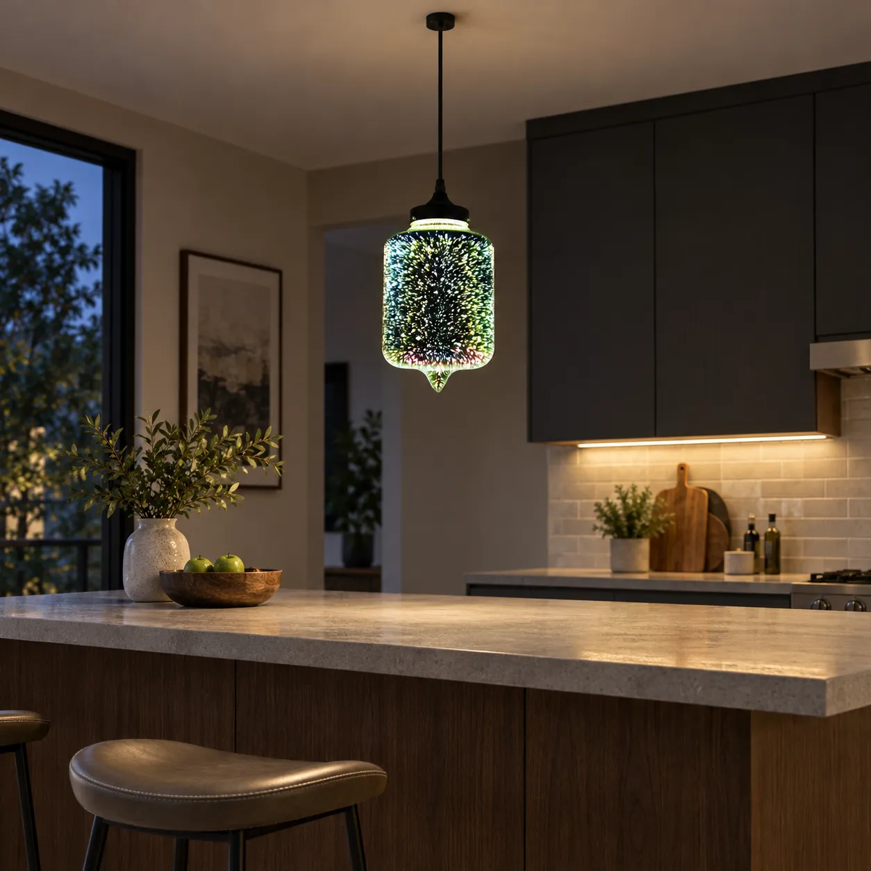 Estelle Star Glass Pendant; Classic; use view
