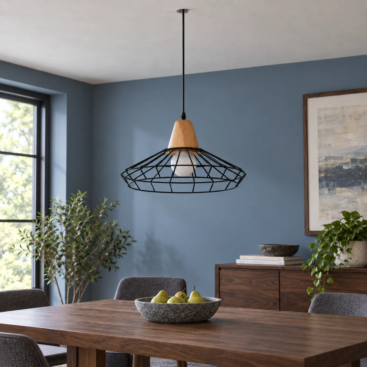 Georgina Cage Pendant Light — Wide Style; alternate view