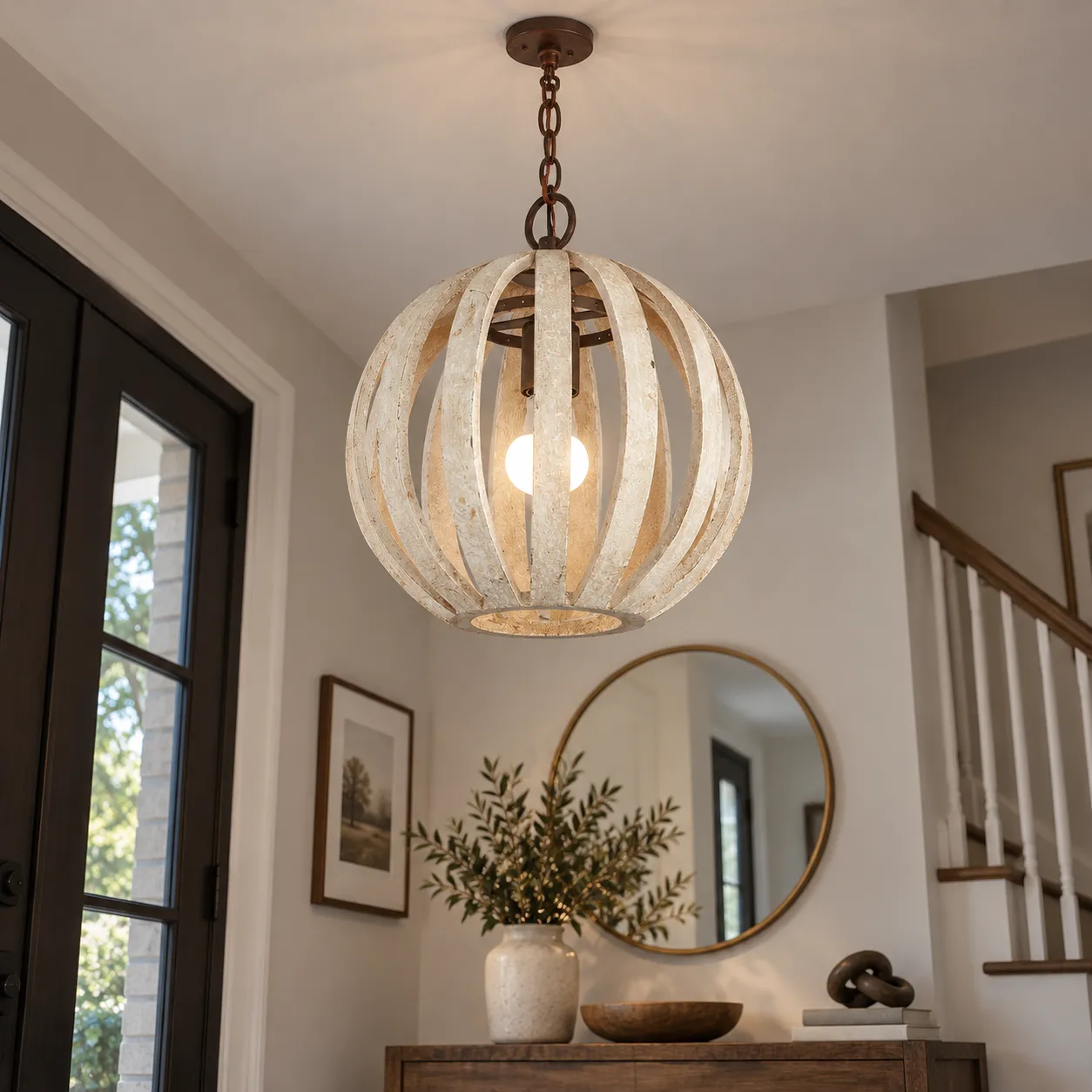 Barnaby Ribbed Pendant Light; use view