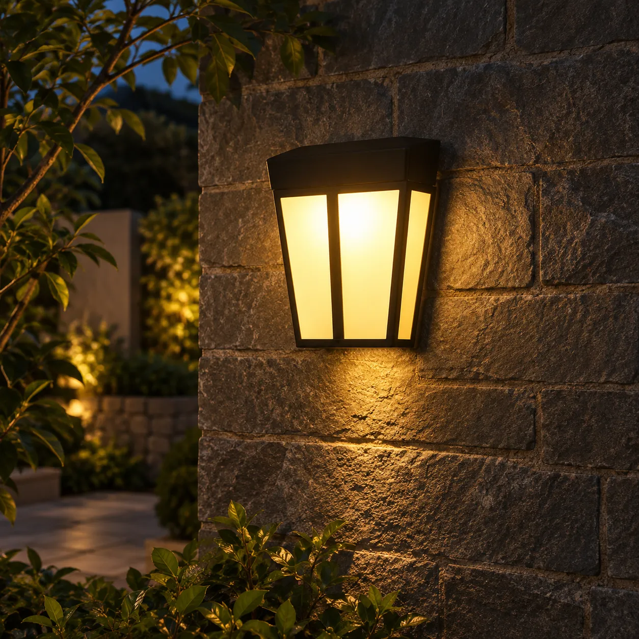 Rosamund Solar Wall Light; Warm White; lead view