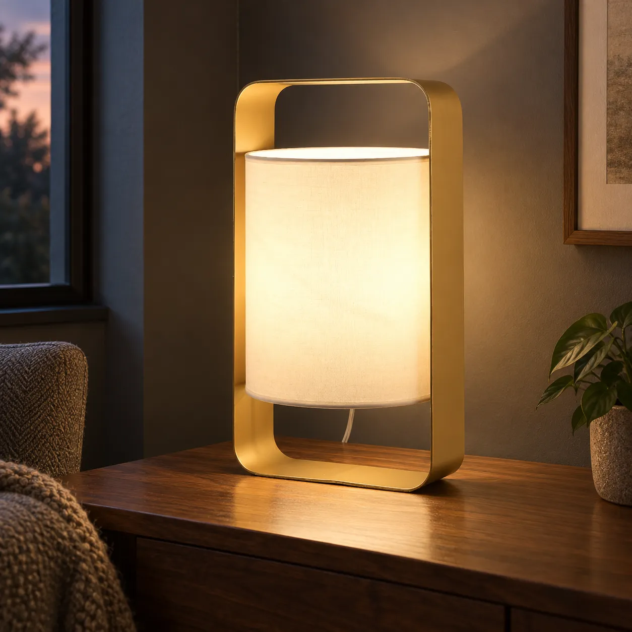 Percival Frame Lamp; Large; lead view