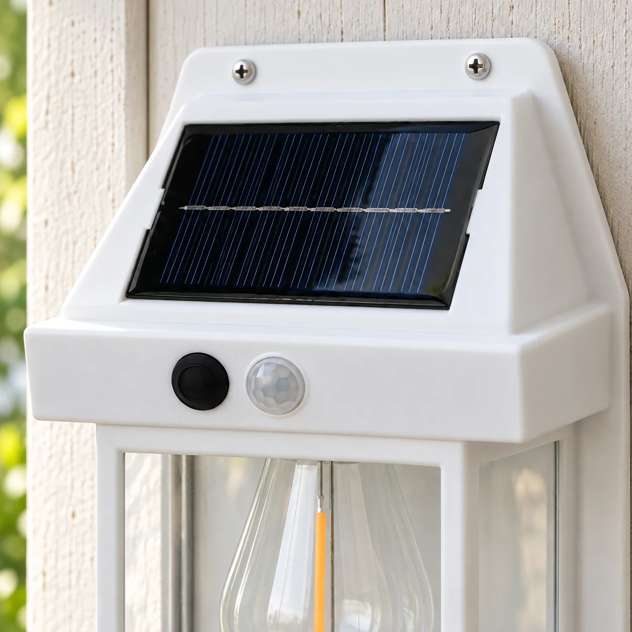 Owen Solar Sconce in White: construction detail