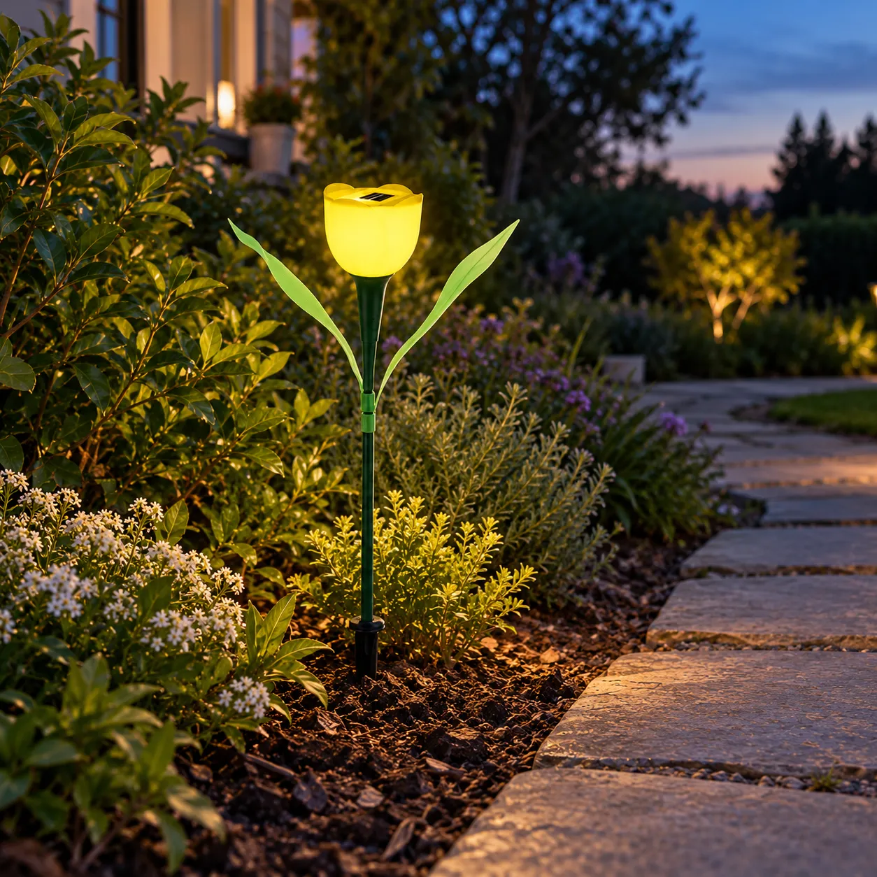 Leonard Tulip Garden Light — Yellow — use