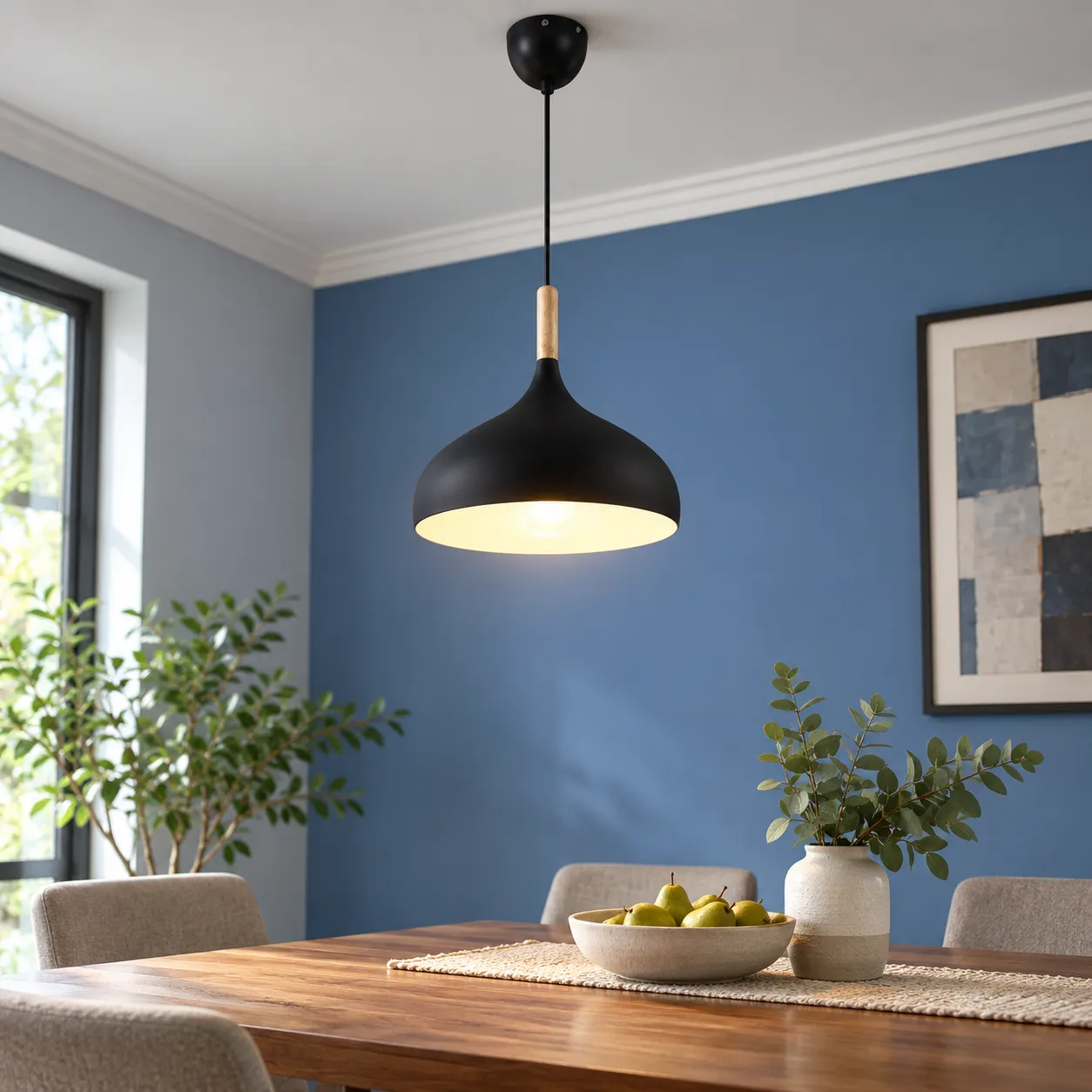Catriona Dome Pendant — Black — lead