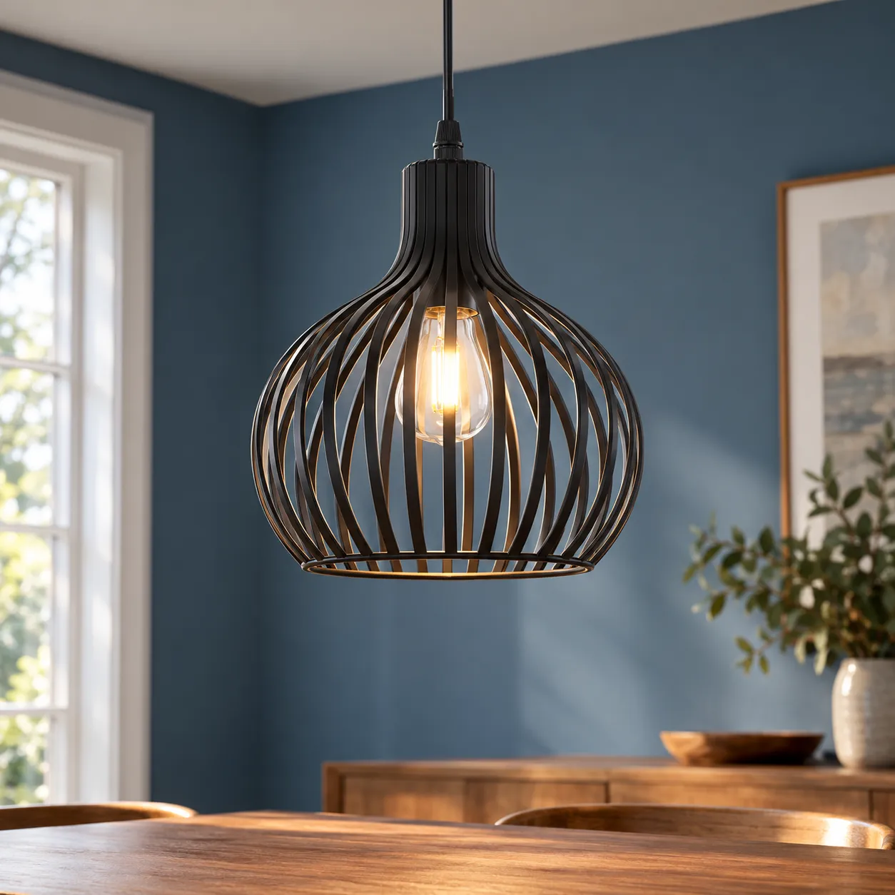 Josephine Cage Pendant — Black — lead