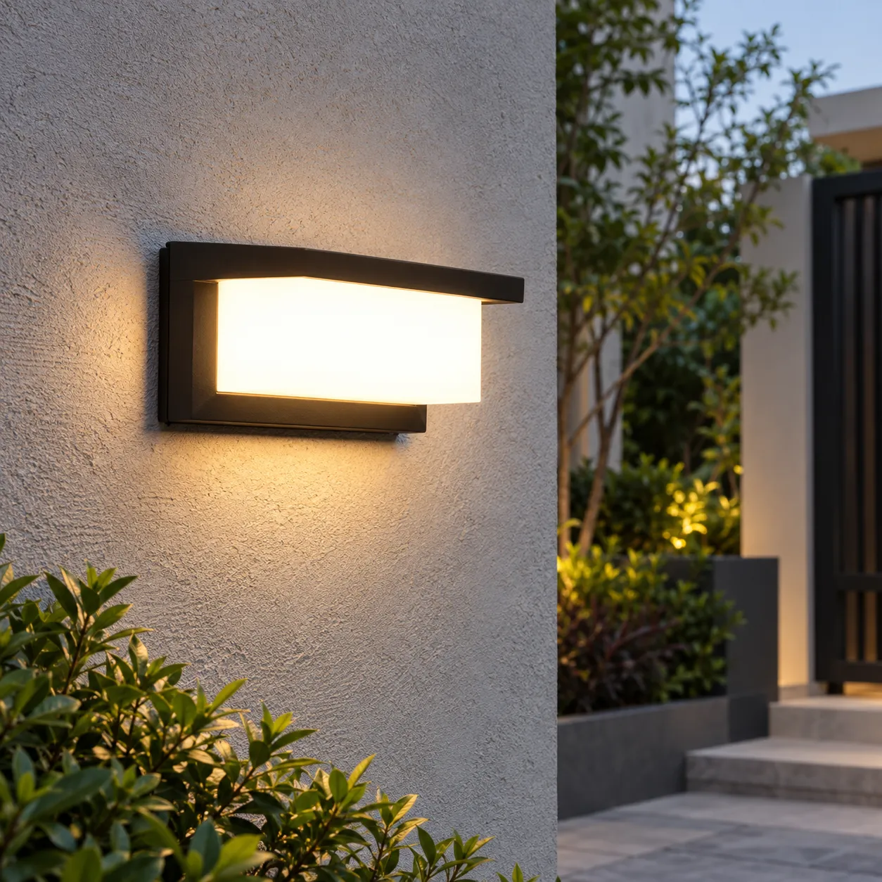 Adrian Outdoor Wall Light; Horizontal Warm White; lead view