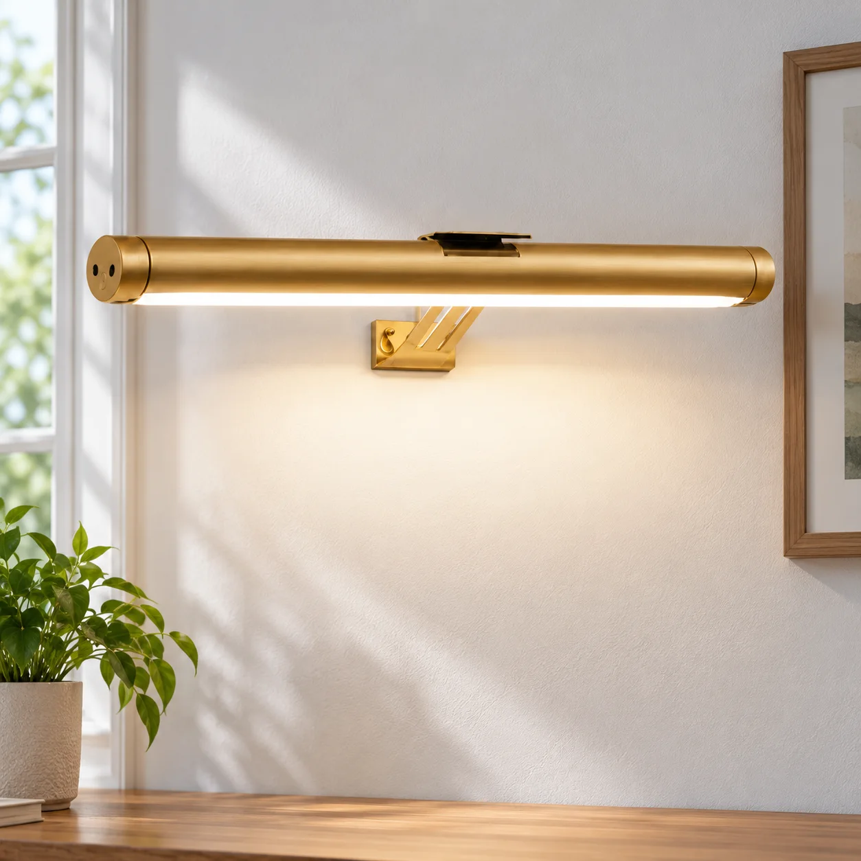 Nolan Picture Light in Gold: alternate view