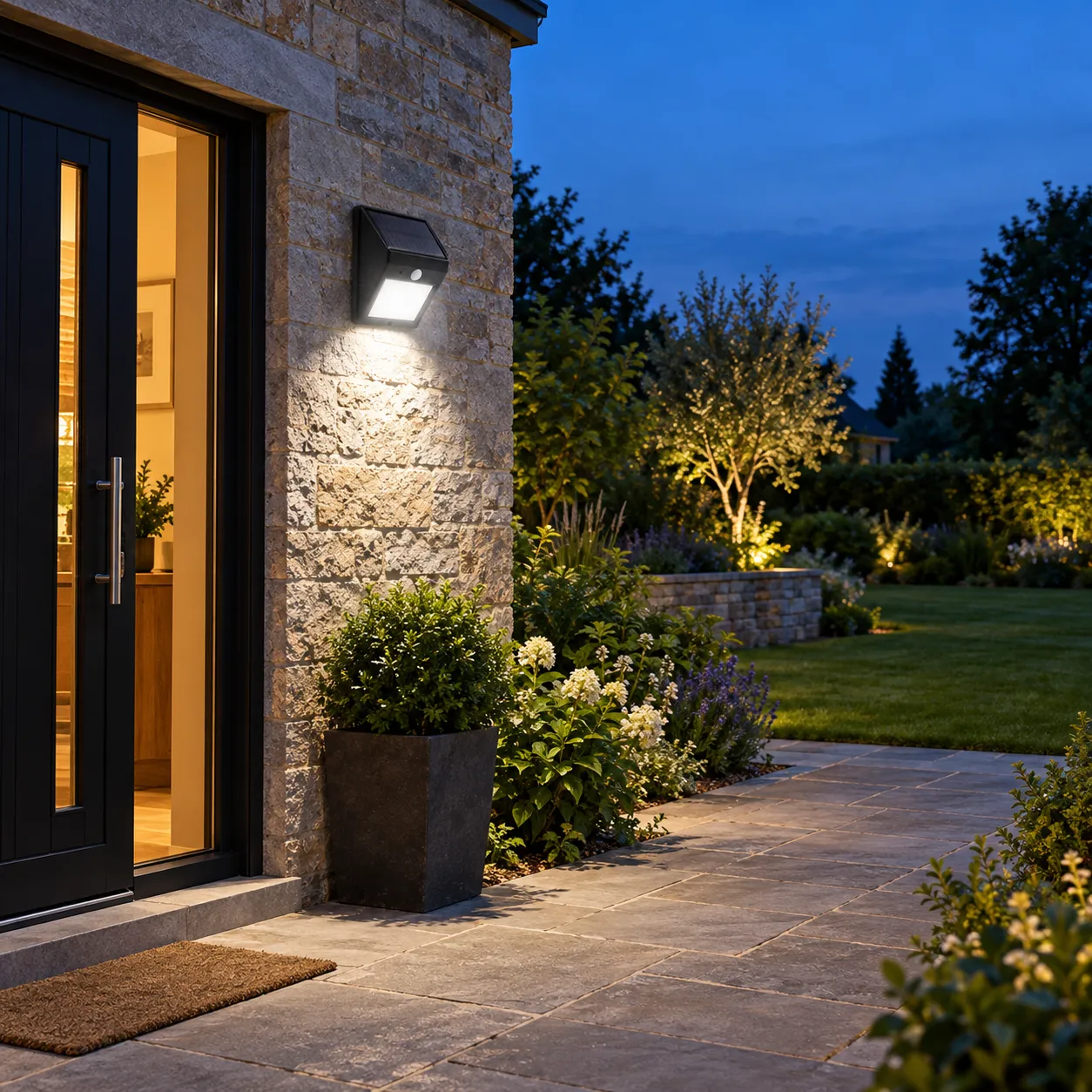 Hester Solar Wall Light; 1 Lamp; use view