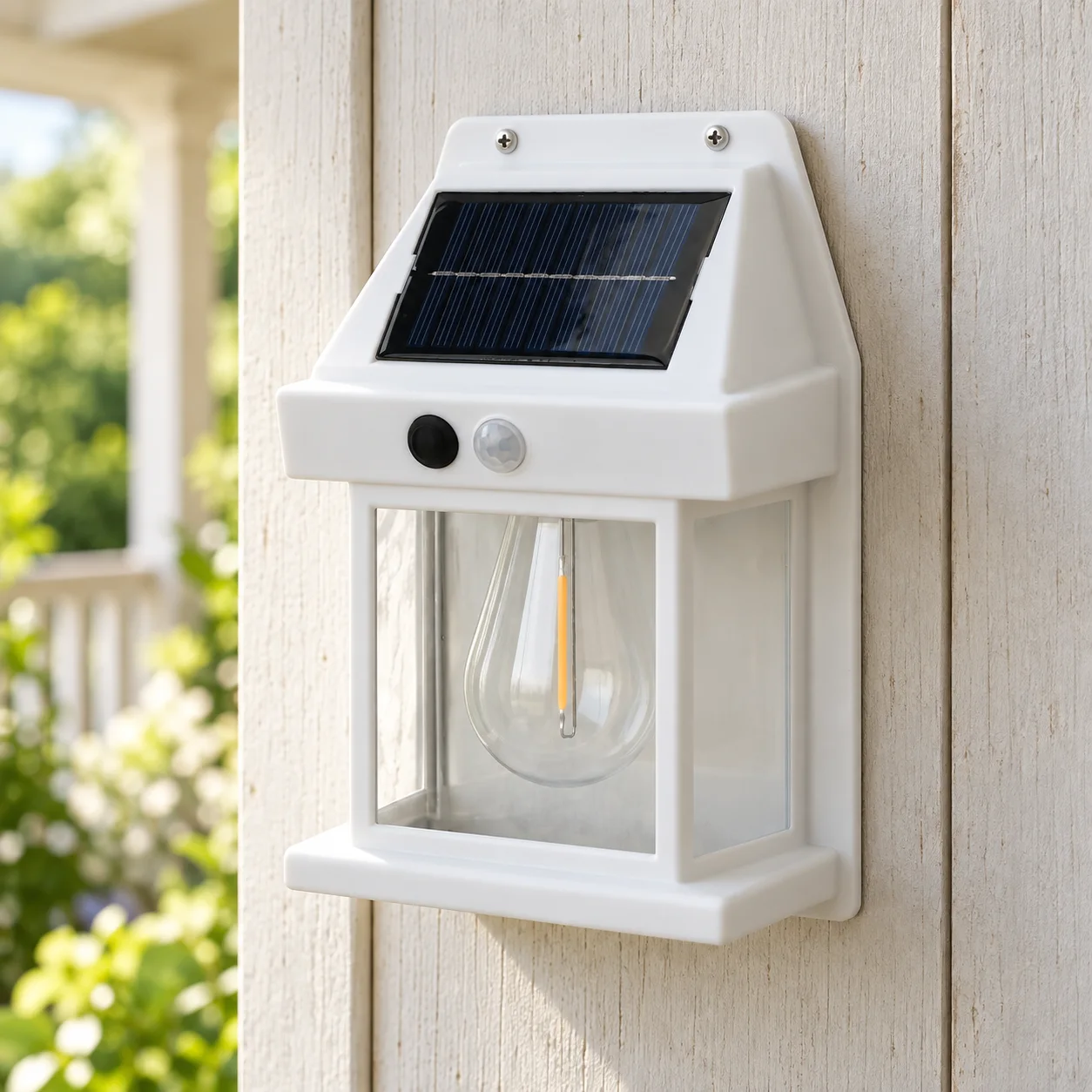 Owen Solar Sconce in White: product view
