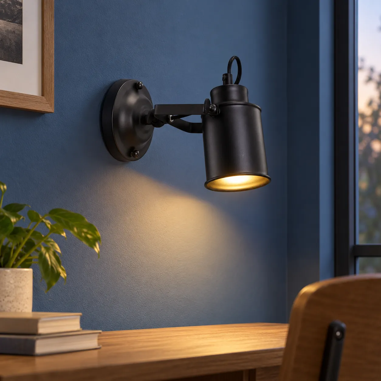 Hector Adjustable Wall Light — Black — lead