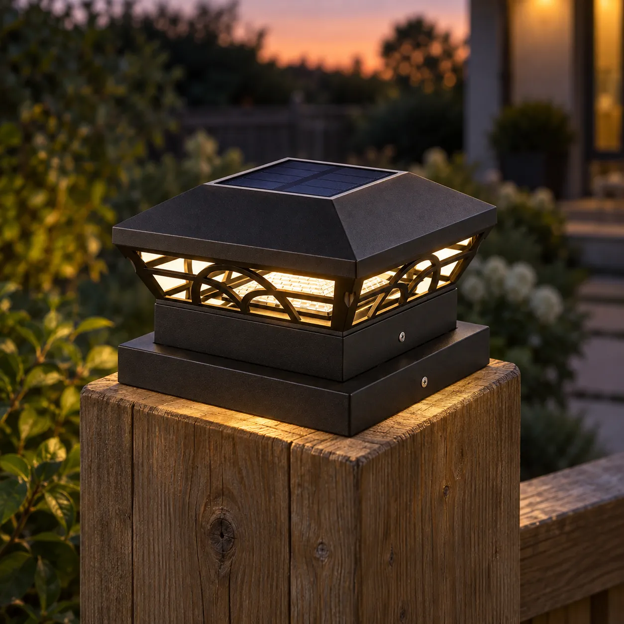 Hollis Solar Post — shown in use