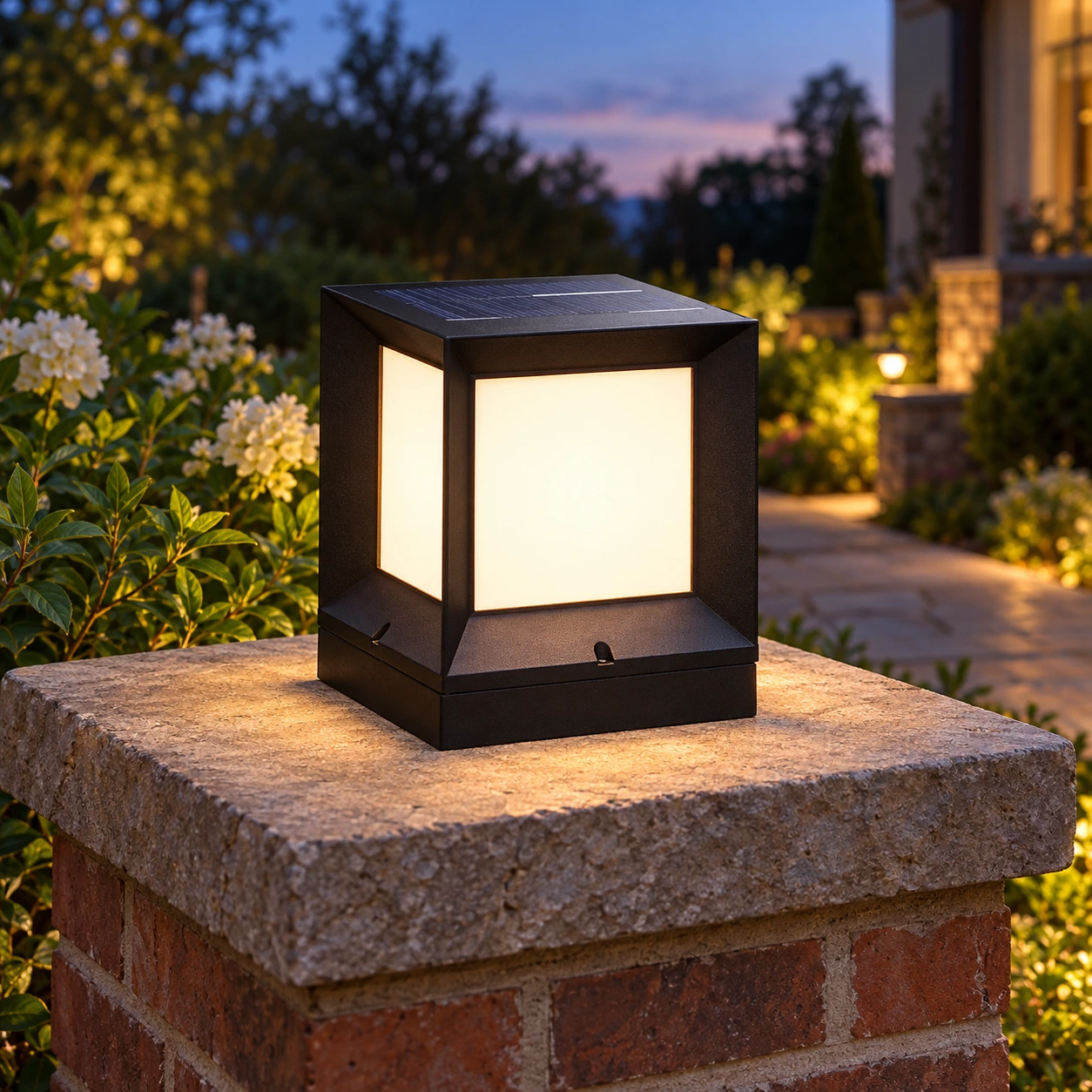 Greta Solar Pier Lantern — Small / Solar — lead