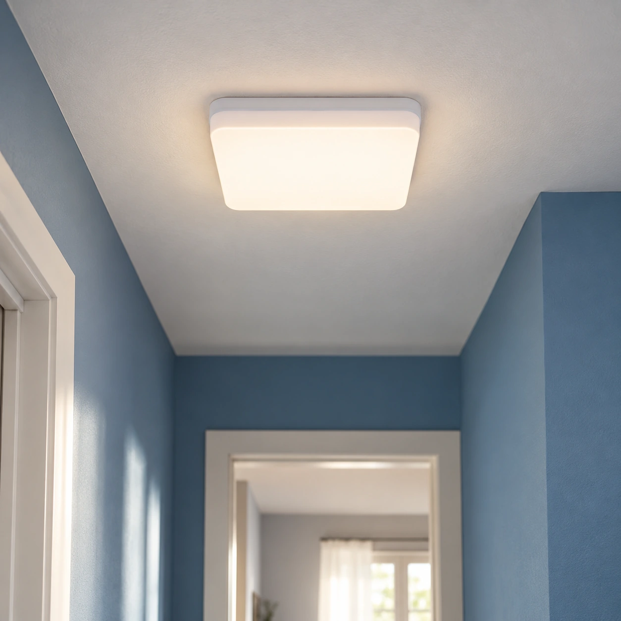 Maud Square Ceiling Light — White / Medium / Warm White — lead