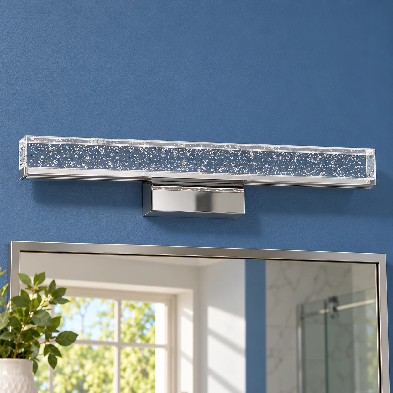 Roderick Bubble Vanity Light — Silver / 16 in / Warm White — alternate